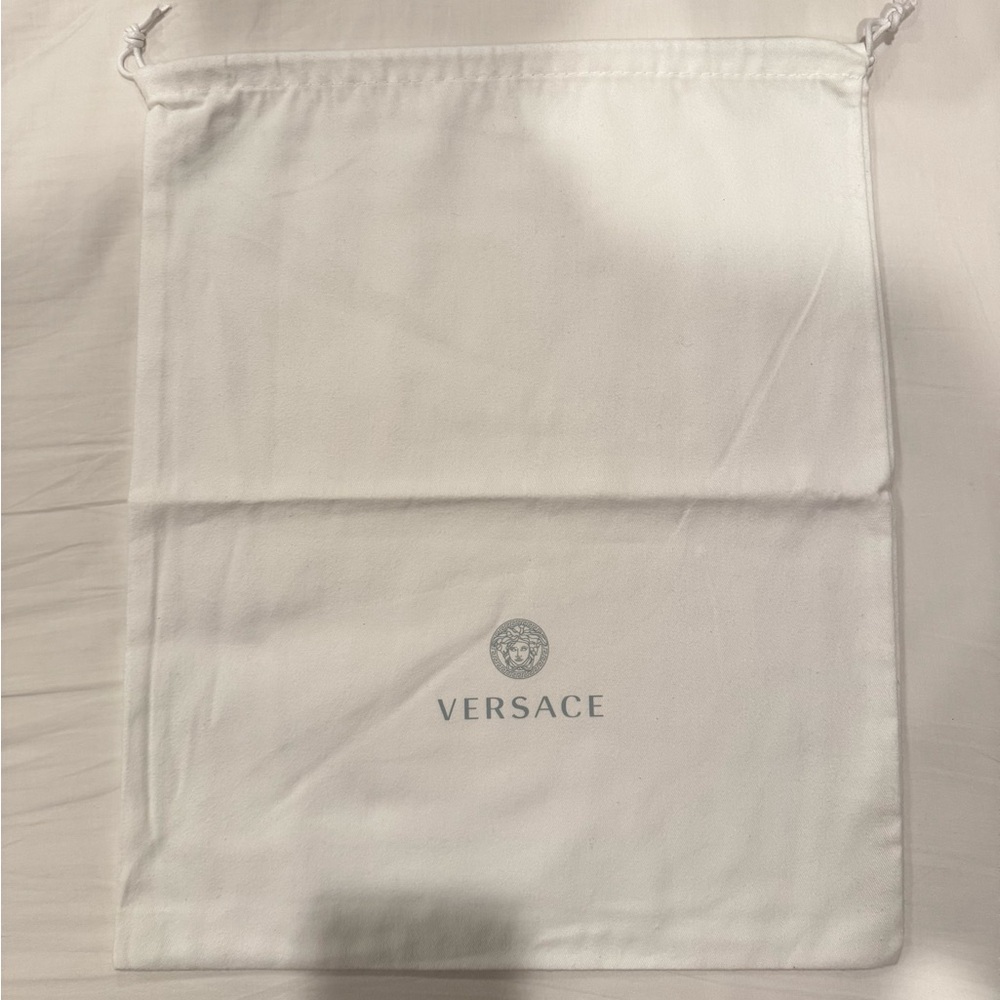 Versace White Fabric Bag with Logo